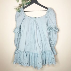 Indikah Blue Off The Shoulder Spring Dress Size XS